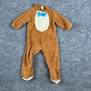 Rubies Costume Baby Size 12-18 Months Brown Sherpa Fleece Bear Blue Bow Tie Cozy